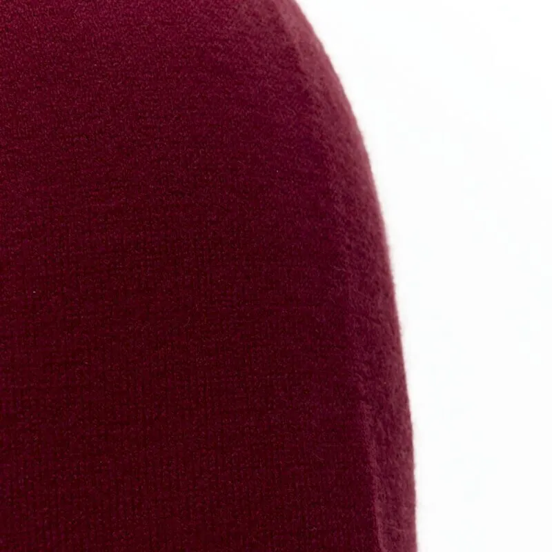 ALAIA Signature cropped stretch knit button cardigan Garance red FR36 XS