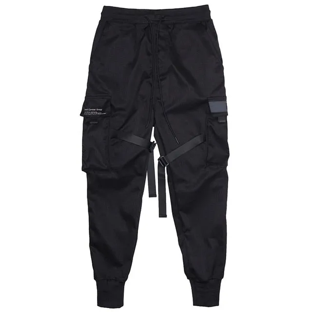 Black Hip Hop Cargo Pants Men Streetwear Fashion Cotton Joggers Sweatpants Casual Harem Trousers Summer Harajuku Tide Clothing