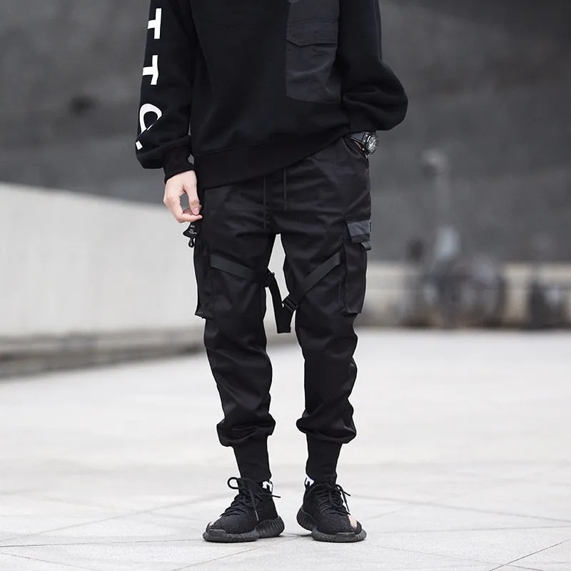 Black Hip Hop Cargo Pants Men Streetwear Fashion Cotton Joggers Sweatpants Casual Harem Trousers Summer Harajuku Tide Clothing