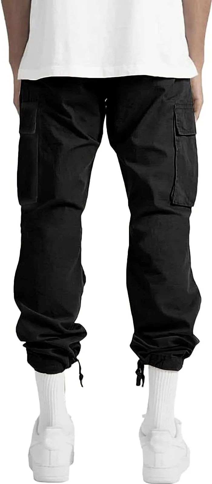 Black Men's Cargo Pocket Casual Pants