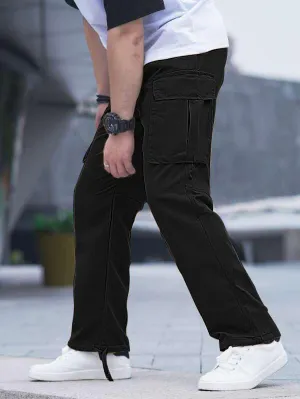 Black Men's Cargo Pocket Casual Pants