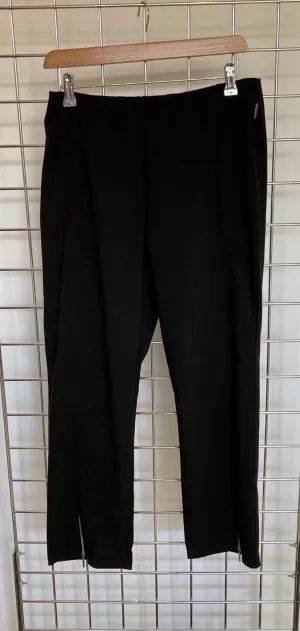 Black stretch zip pants