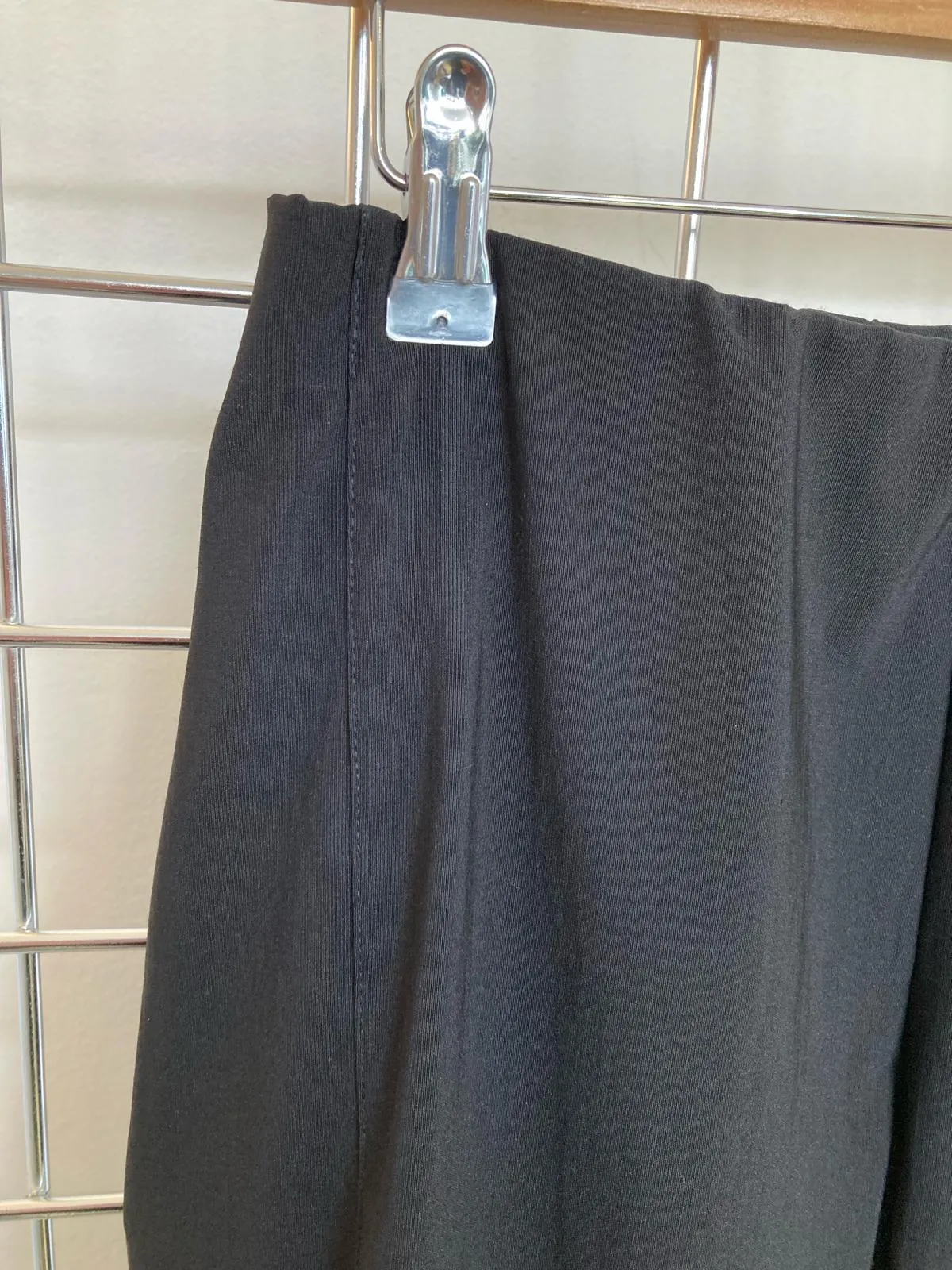 Black stretch zip pants