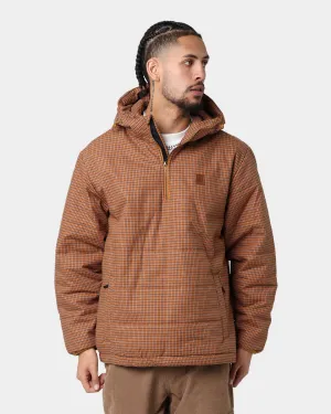 Brixton Cass Half Zip Puffer Jacket Brick
