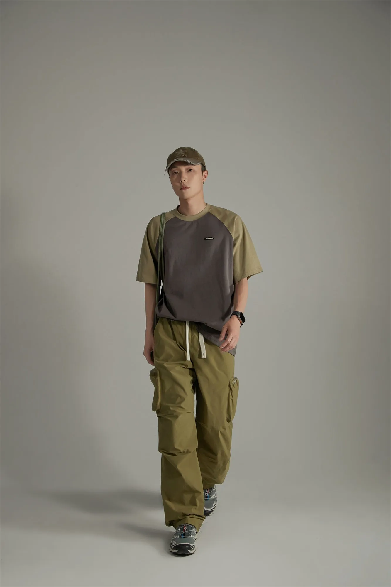 Casual Drawstring Wide Cargo Pants