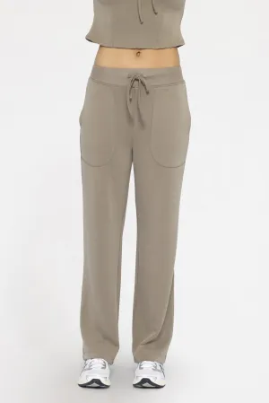 Chic Wide Leg Lounge Pants in Warm Grey