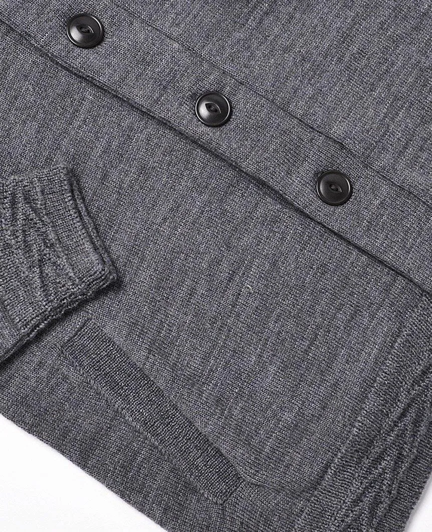Concrete Grey Shawl Collar Cardigan
