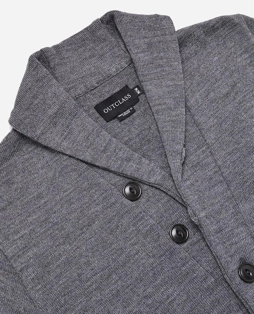 Concrete Grey Shawl Collar Cardigan