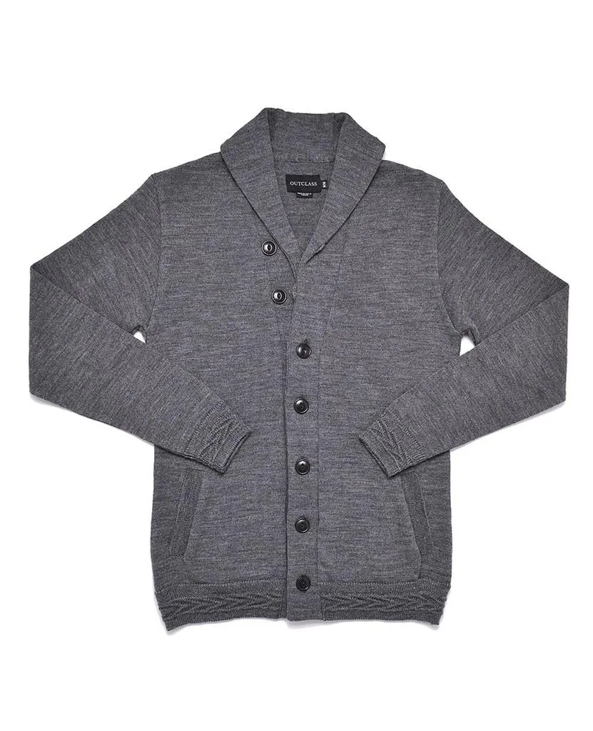 Concrete Grey Shawl Collar Cardigan