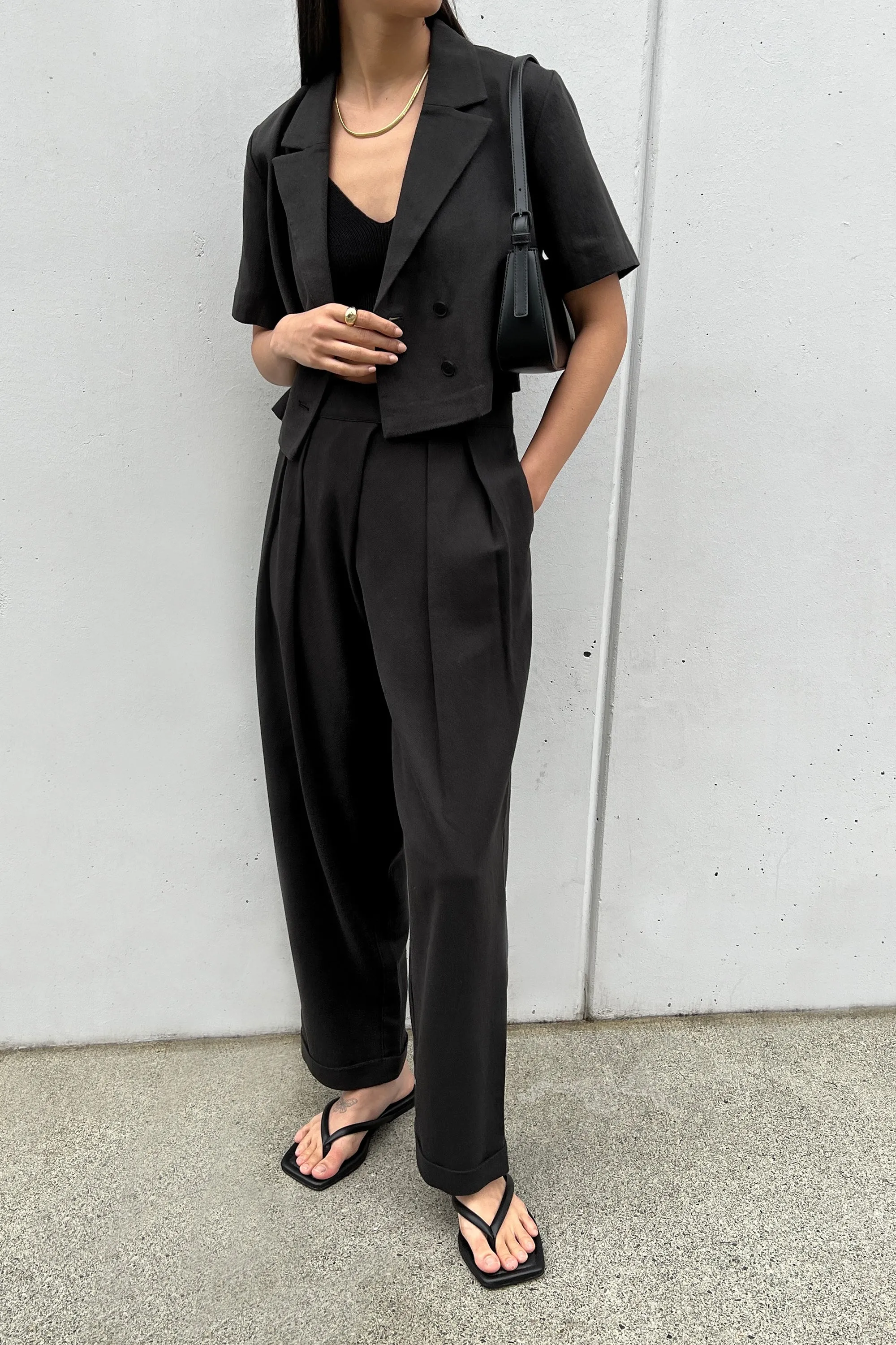 COTTON LINEN WOVEN TOP