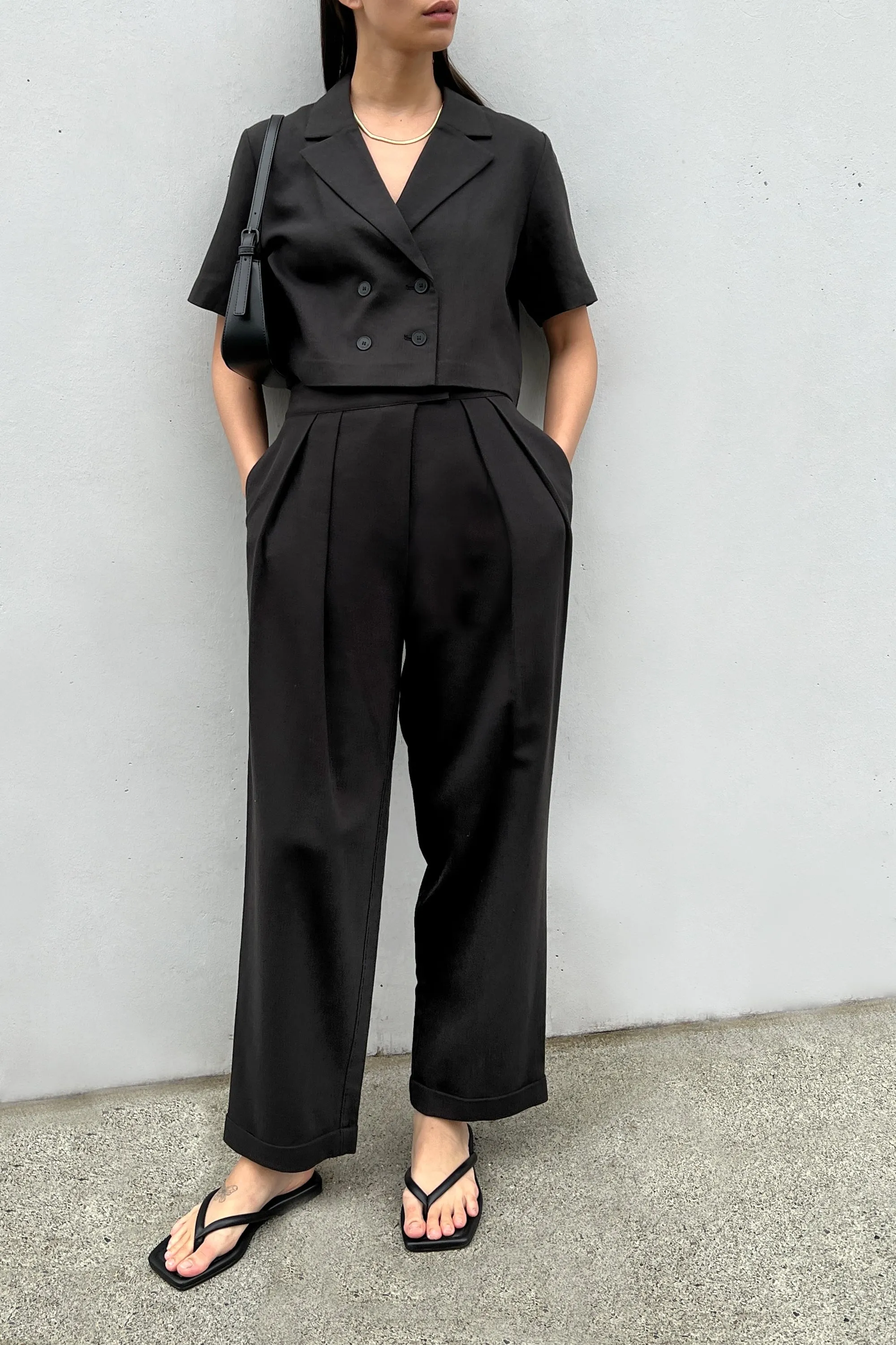 COTTON LINEN WOVEN TOP