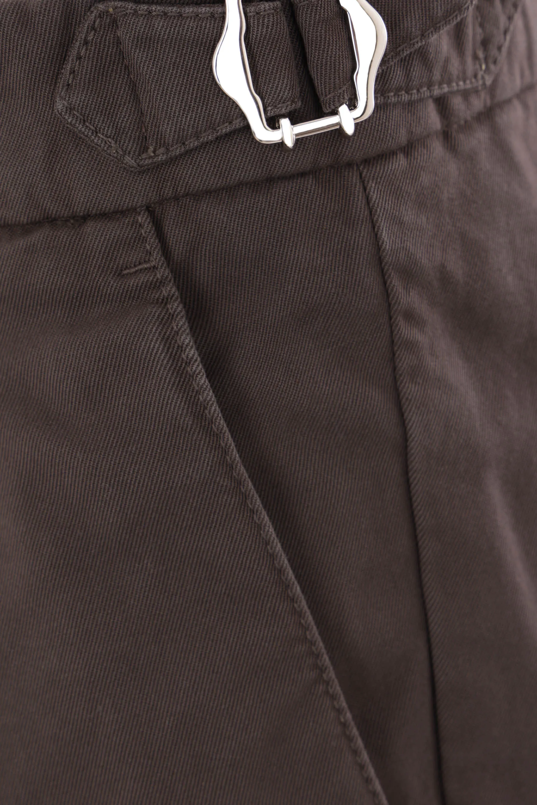 Double Pleated Gabardine Cotton Trousers