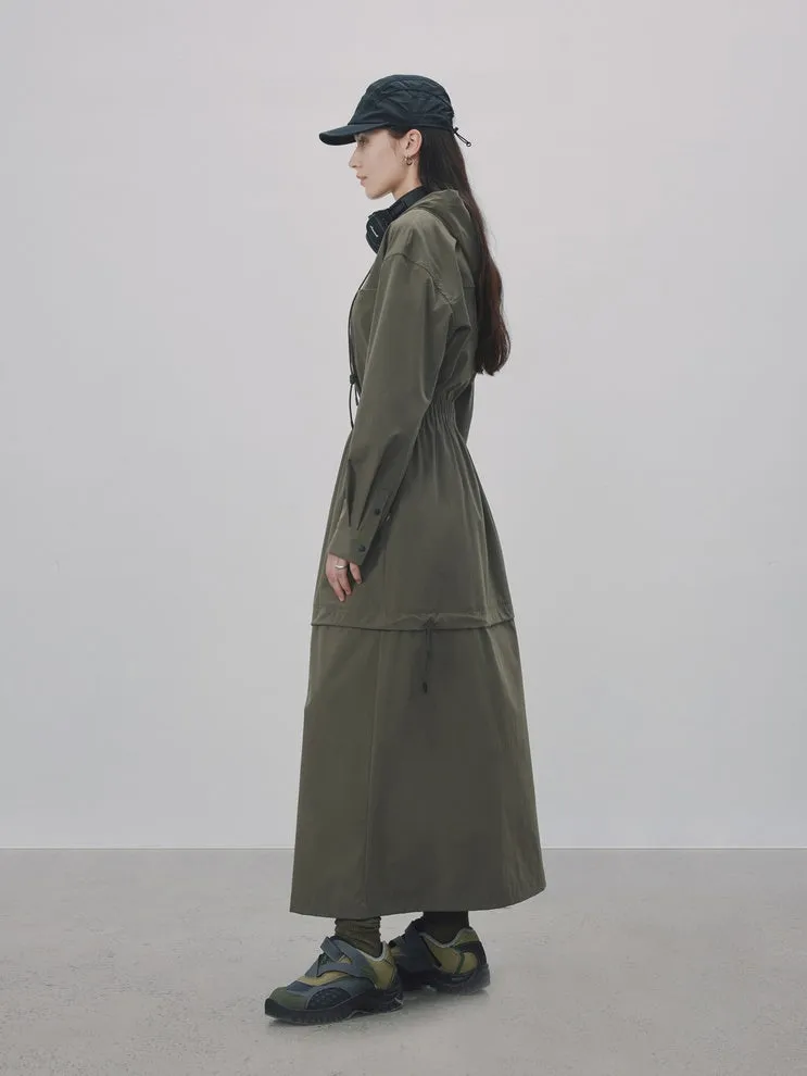 Drawstring A-Line Casual Long-Skirt