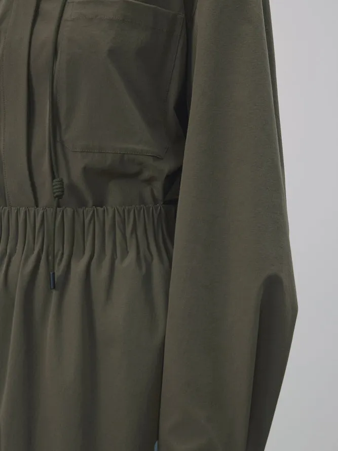 Drawstring A-Line Casual Long-Skirt