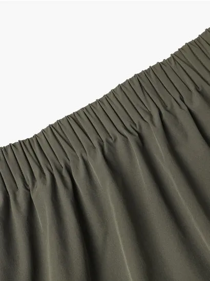 Drawstring A-Line Casual Long-Skirt