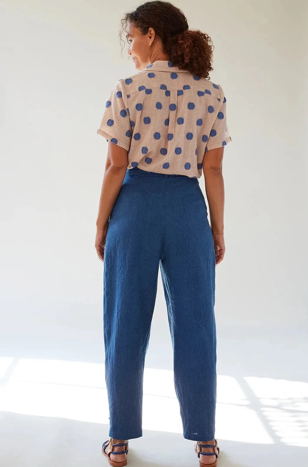 Elita Pant, Indigo Dobby