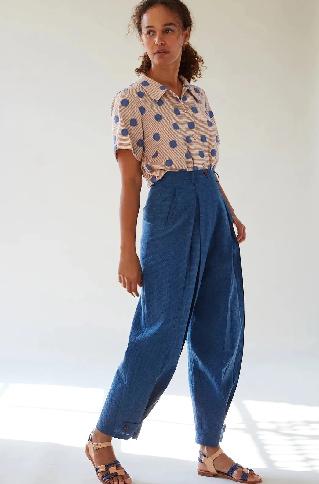 Elita Pant, Indigo Dobby