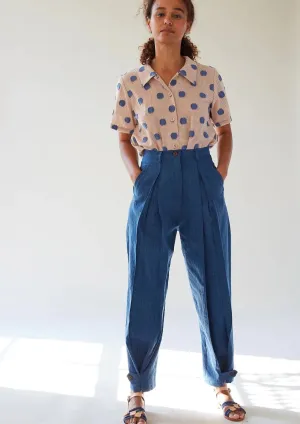 Elita Pant, Indigo Dobby