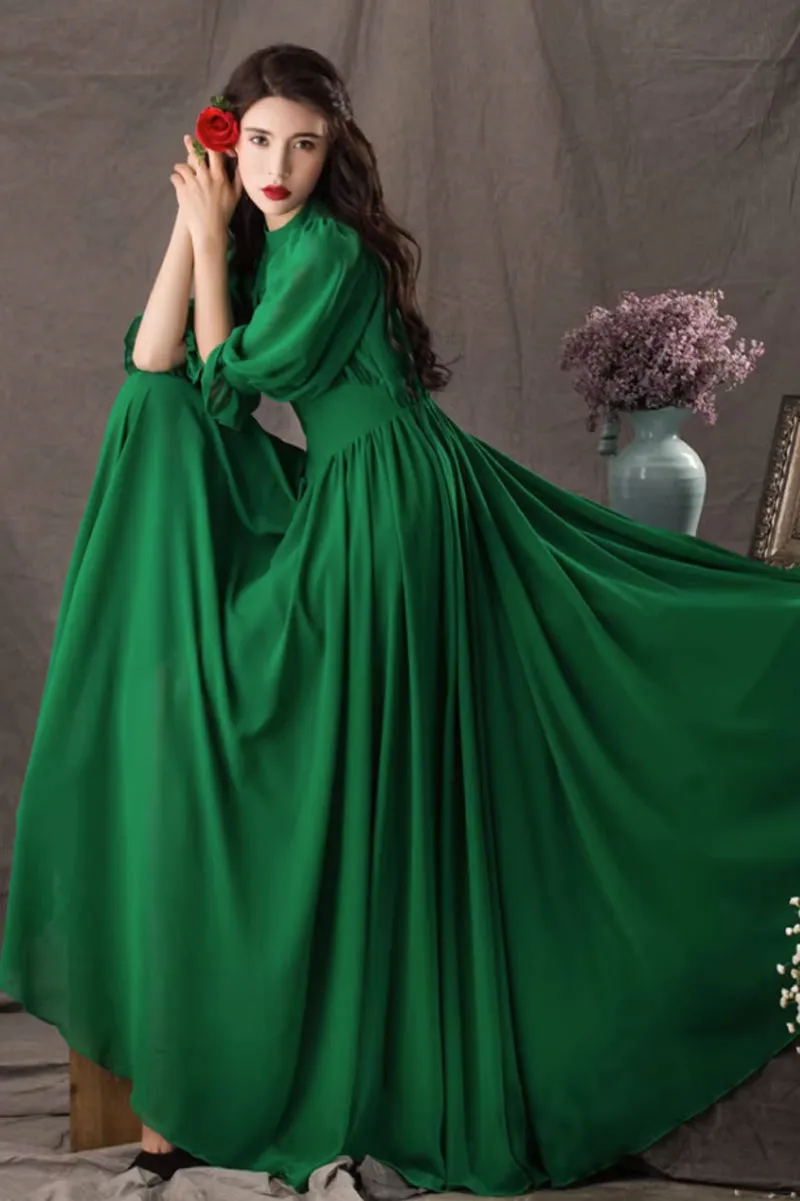 fit and flare prom chiffon dress women 4448