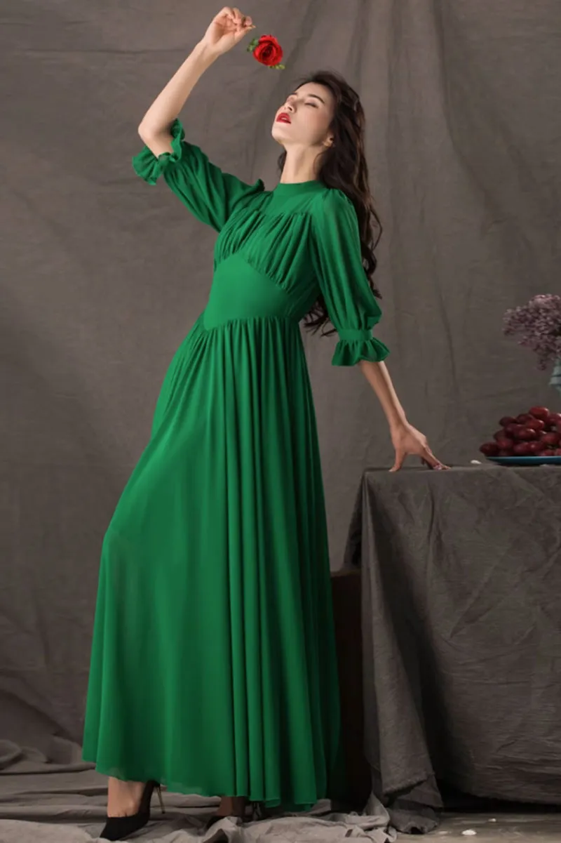 fit and flare prom chiffon dress women 4448