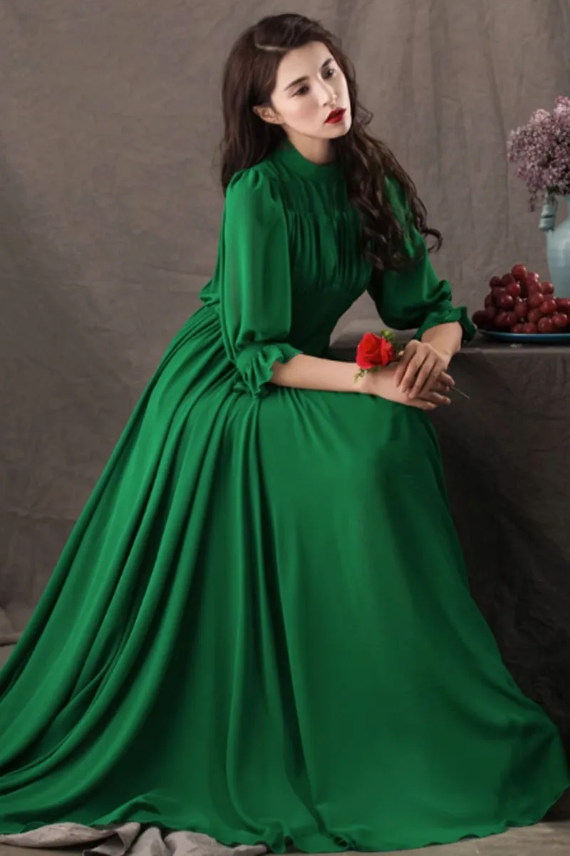 fit and flare prom chiffon dress women 4448