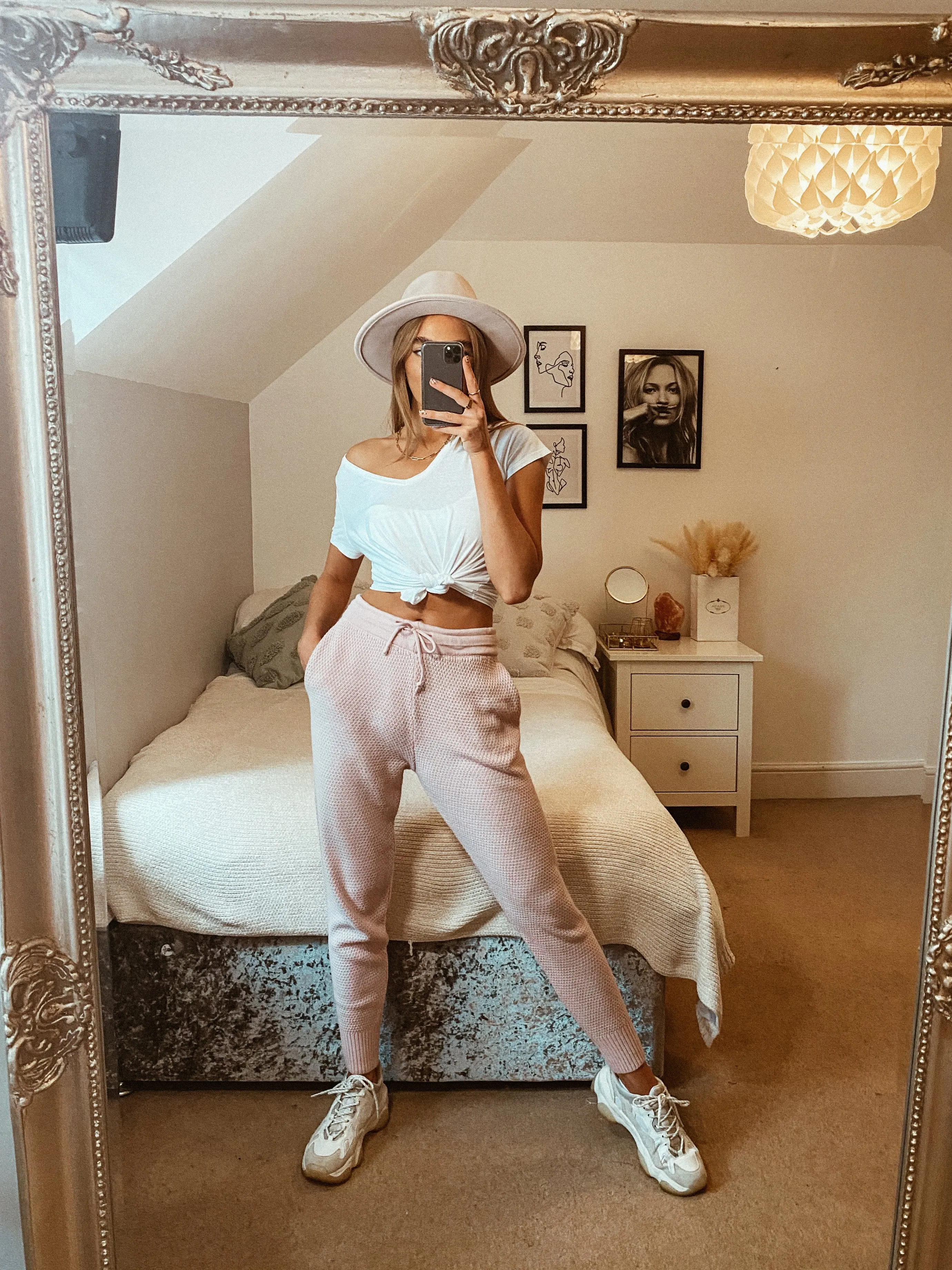 Imogen Waffle Jogger / Pink