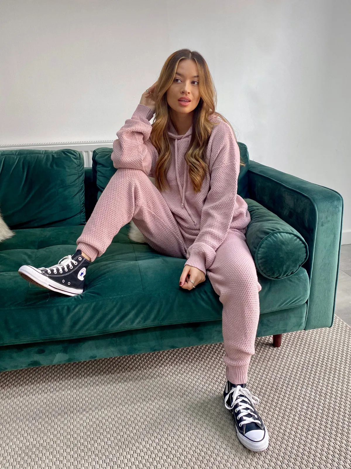 Imogen Waffle Jogger / Pink