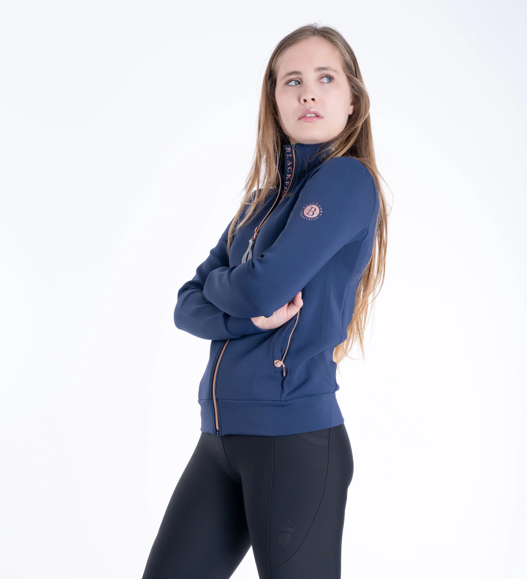 Jenny Navy & Rose Gold Zip Up