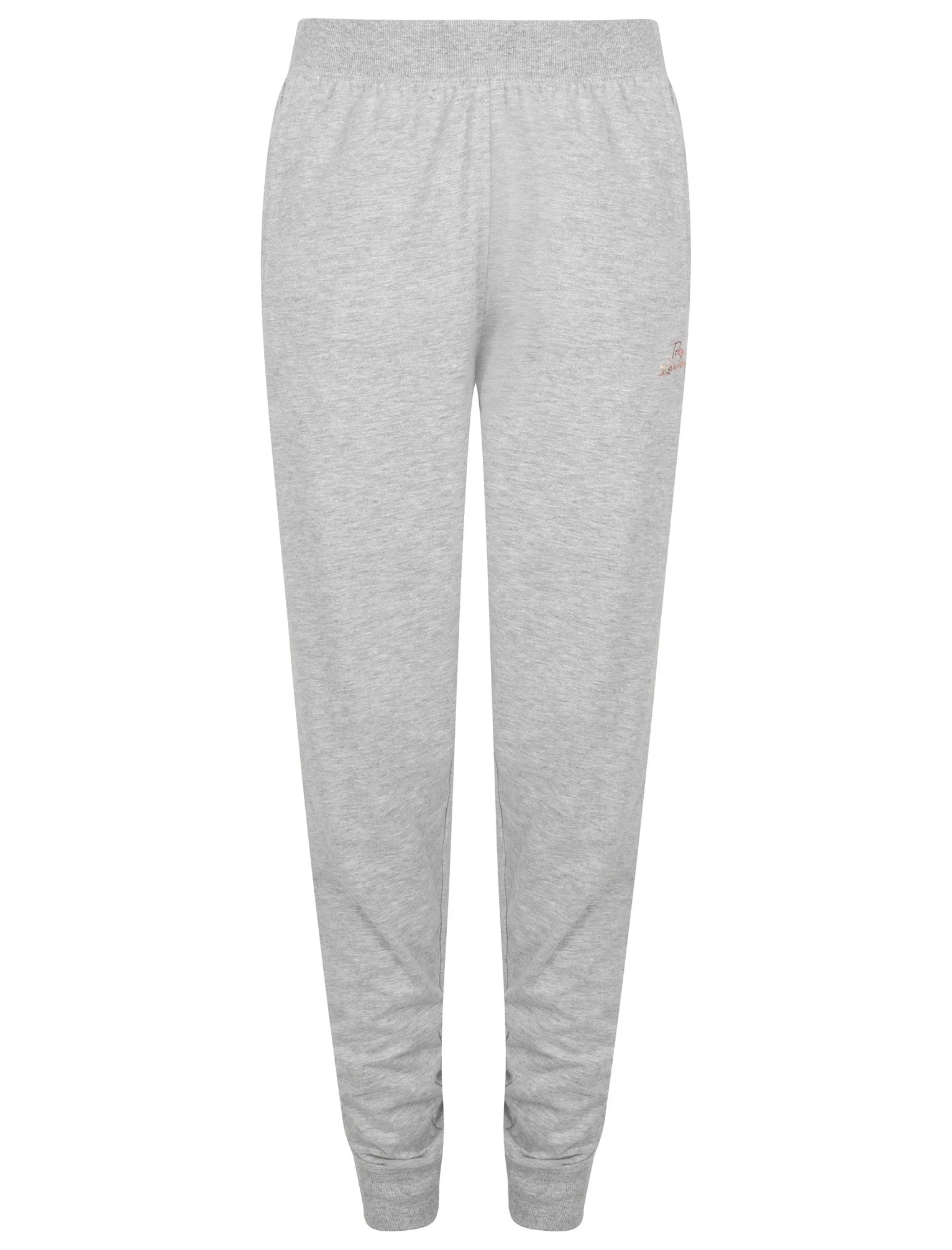 Jess Rose Gold Foil Cotton Jersey 2pcs Lounge Set In Light Grey Marl - Tokyo Laundry