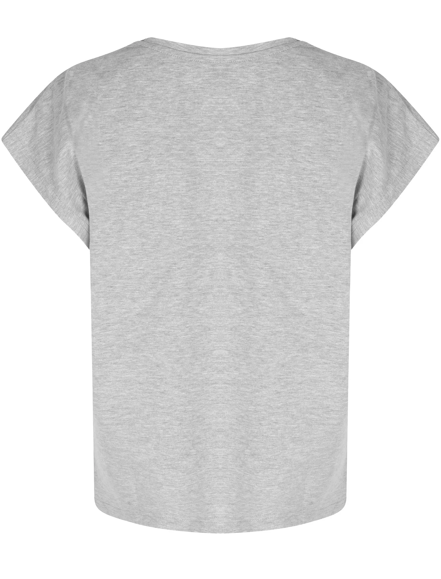 Jess Rose Gold Foil Cotton Jersey 2pcs Lounge Set In Light Grey Marl - Tokyo Laundry