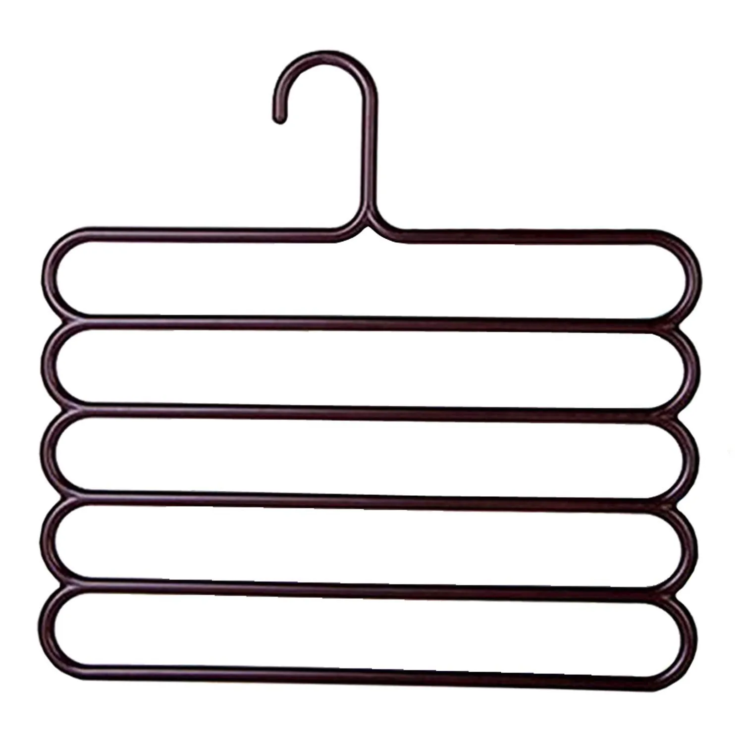 Kuber Industries 2 Pieces Multi-Purpose 5 Layer Pants Clothes Hanger Wardrobe Storage Organizer (Multicolour) - CTKTC23483
