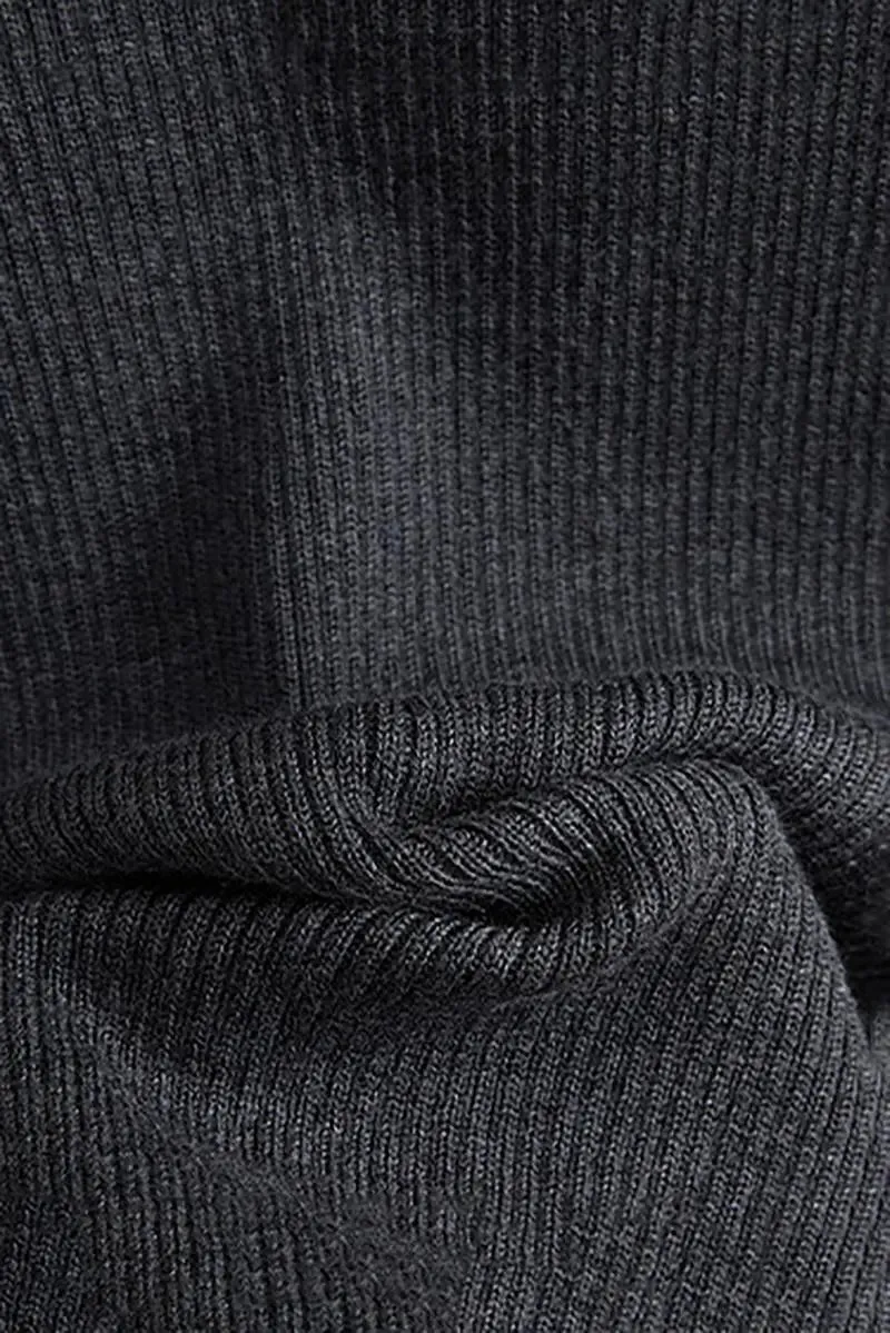 Mandarin Inspired Merino Wool Crew Neck Cardigan