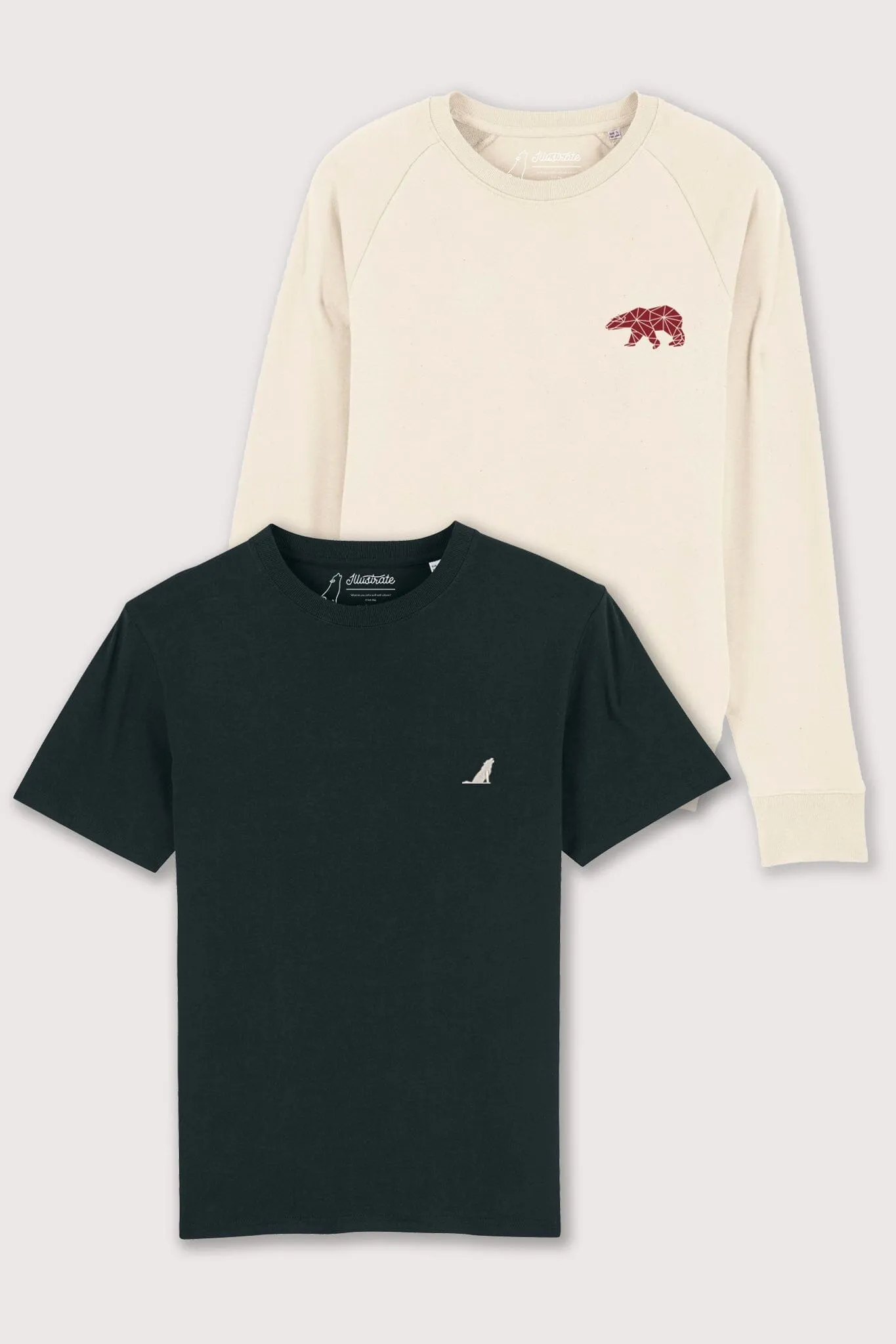 Men's Combo | Embroidered T-shirt & Red Polar Sweat