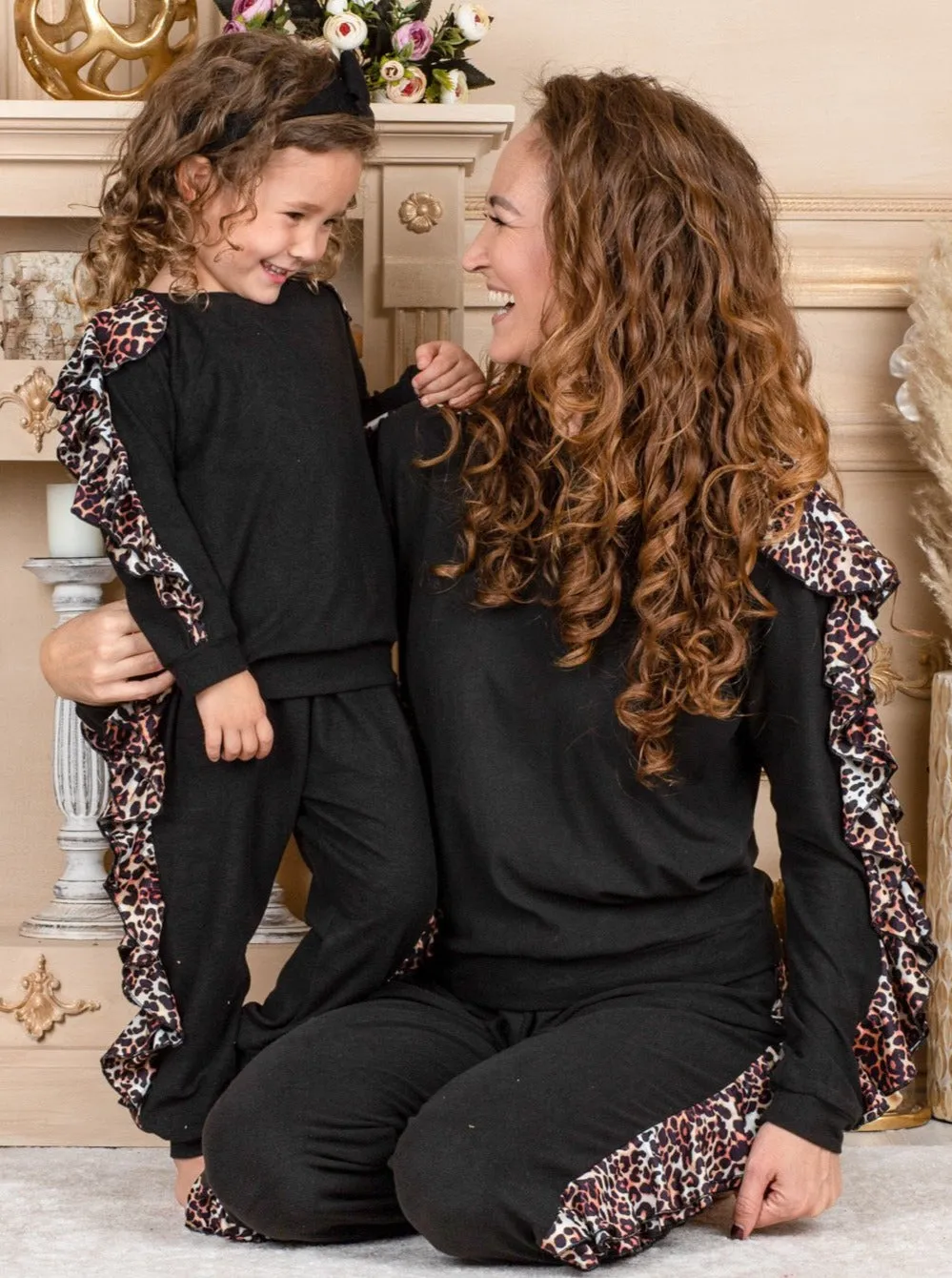 Mommy and Me Fierce and Chic Ruffle Lounge Set