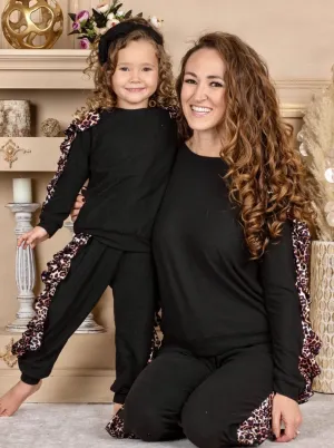 Mommy and Me Fierce and Chic Ruffle Lounge Set