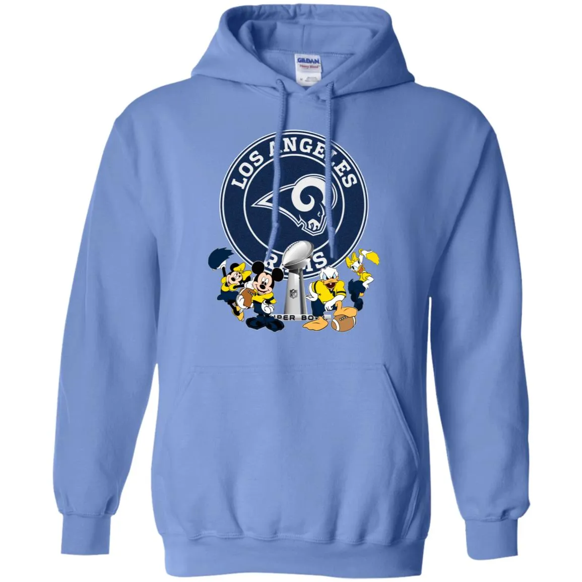 Nfl – Los Angeles Rams Super Bowl 2019 Mickey Mouse Minnie Mouse Donald Duck Daisy Duck Football Pullover Hoodie Sweatshirt