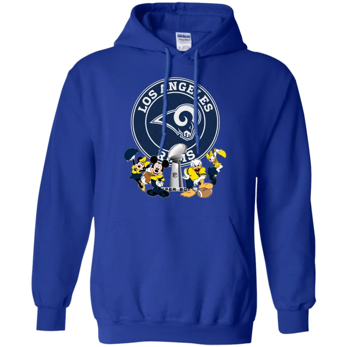 Nfl – Los Angeles Rams Super Bowl 2019 Mickey Mouse Minnie Mouse Donald Duck Daisy Duck Football Pullover Hoodie Sweatshirt