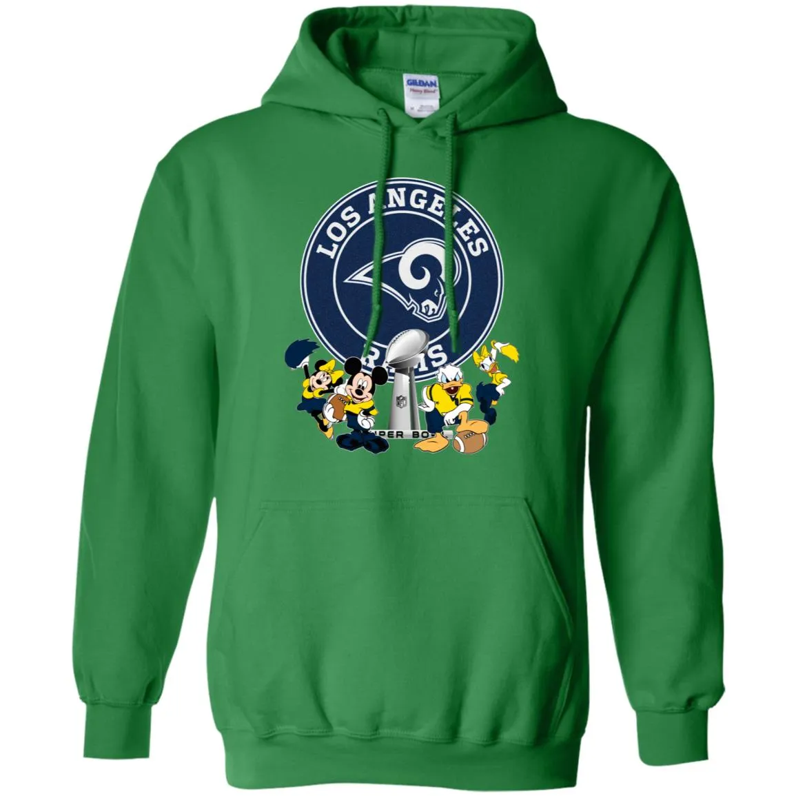 Nfl – Los Angeles Rams Super Bowl 2019 Mickey Mouse Minnie Mouse Donald Duck Daisy Duck Football Pullover Hoodie Sweatshirt