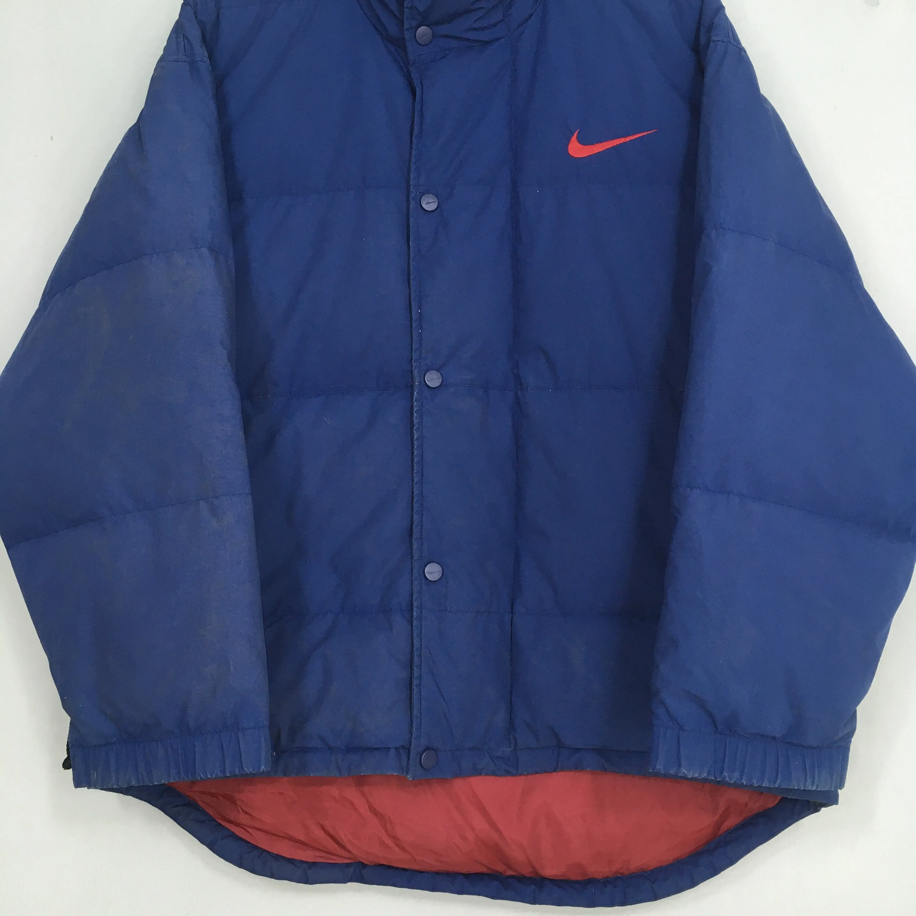 Nike Swoosh Bomber Blue Puffer Jacket Medium