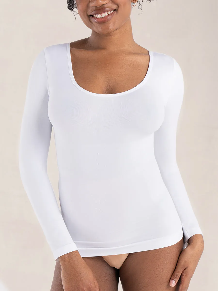 Offer: Shapermint Essentials All Day Every Day Long Sleeve Shaping T-Shirt - 50 percent OFF