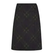 Olive Check A-Line Skirt