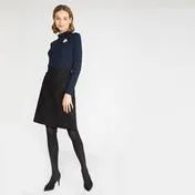 Olive Check A-Line Skirt