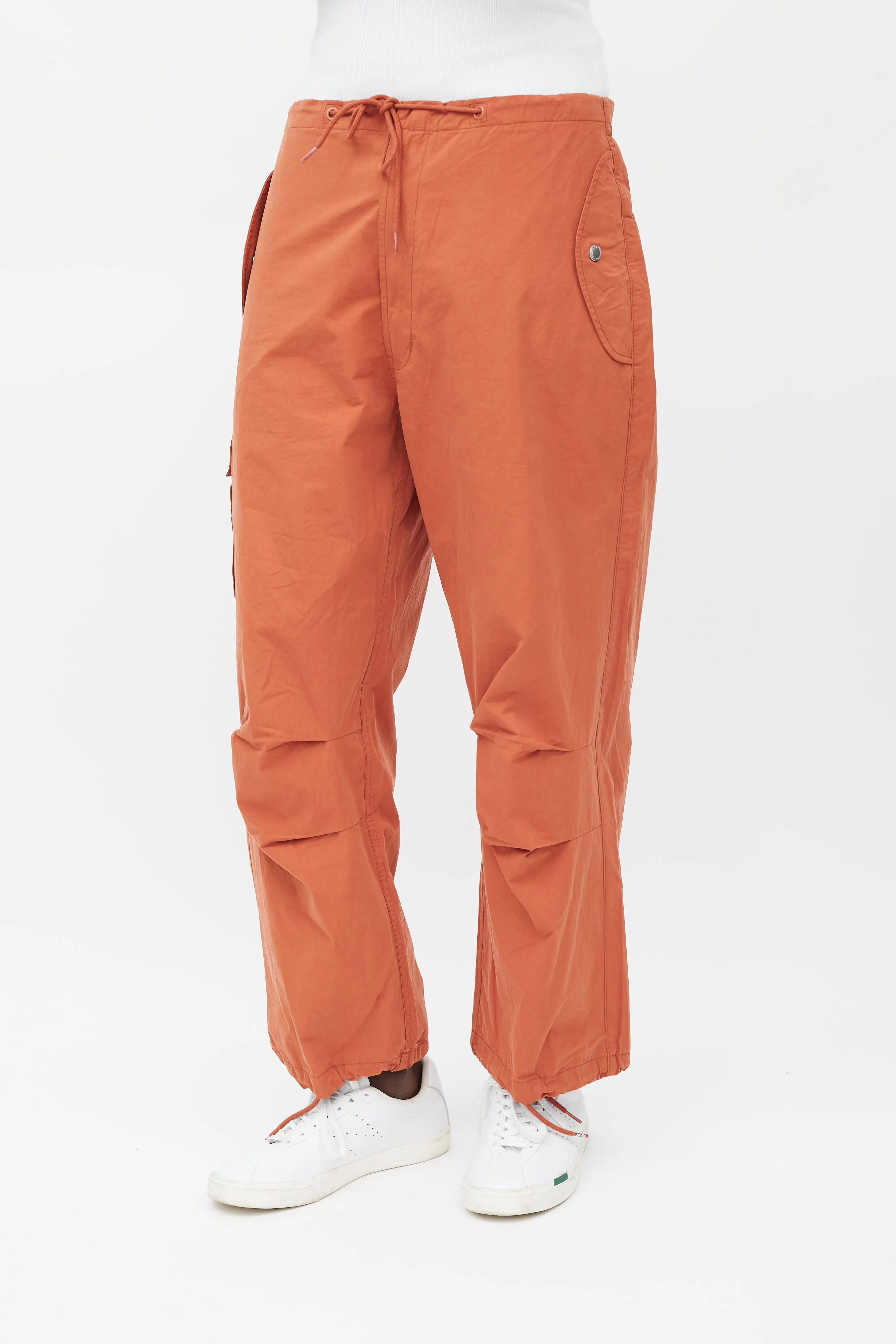 Orange Two Pocket Parachute Pants