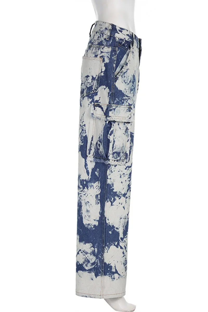 PI773 Tie Dye Denim Jeans