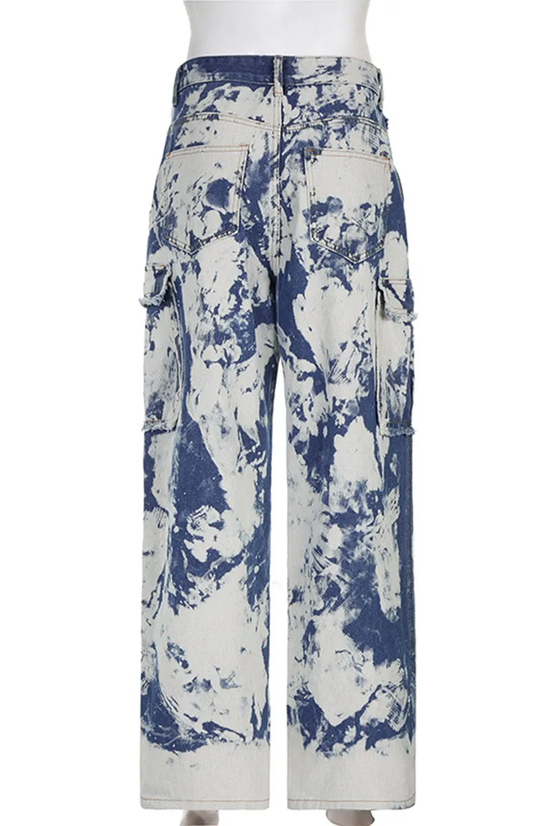 PI773 Tie Dye Denim Jeans