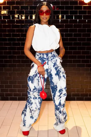 PI773 Tie Dye Denim Jeans