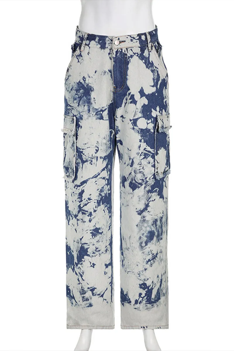 PI773 Tie Dye Denim Jeans