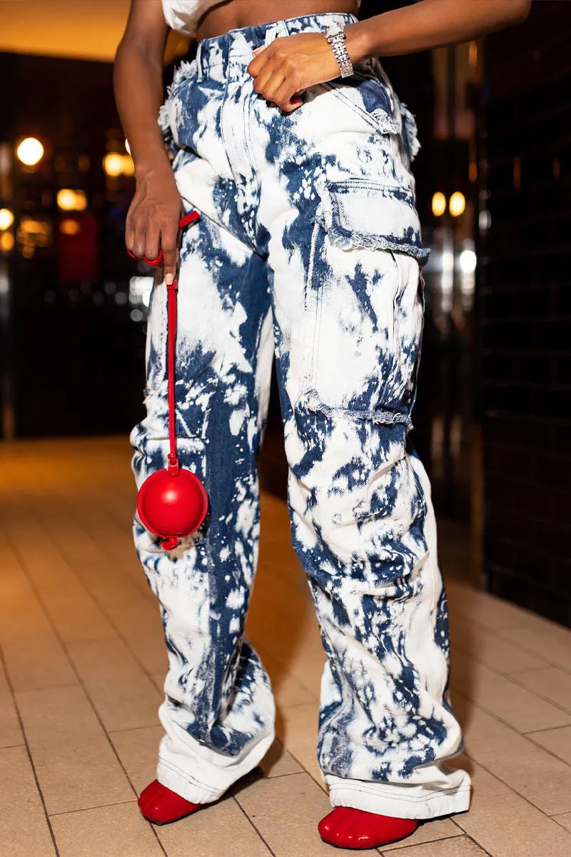 PI773 Tie Dye Denim Jeans
