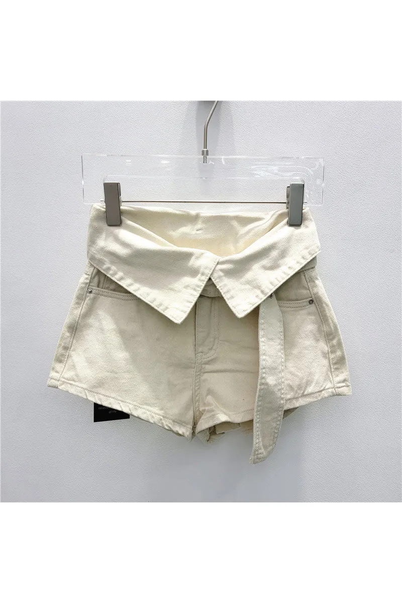 PM0189 High Rise Denim Shorts
