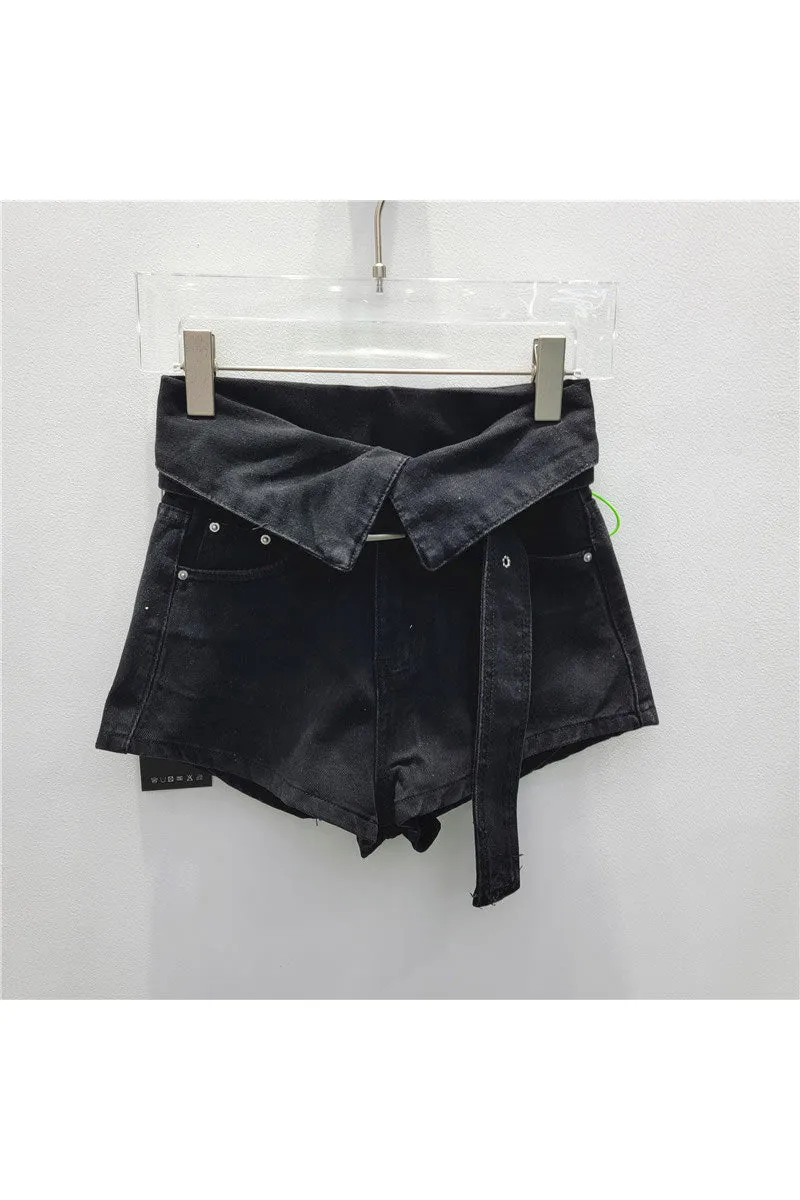 PM0189 High Rise Denim Shorts
